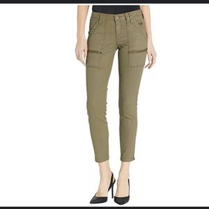 NWT Joie Park Skinny Wax Coated Pants in Fatigue Size 24